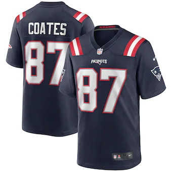 mens nike ben coates navy new england patriots game retired